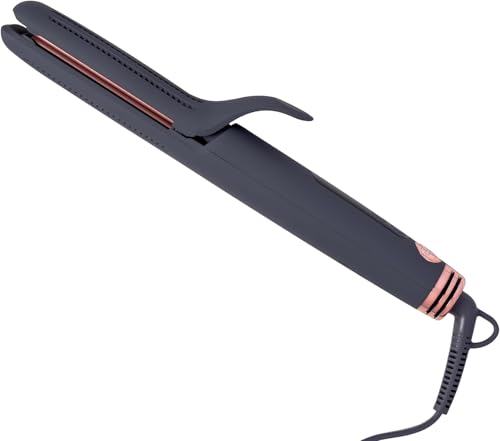 Hairitage Ceramic Tourmaline 2in1 Flat Iron Hair Straightener Curling Iron for Hair Styling - 1 1/4 Inch - Airflow Styler with Curved Edges for Curling + Straightening - Blowout Styles