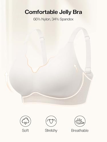 Image of Wireless Jelly Bras for Women No Underwire with Support - S-2XL Seamless Bralettes Everyday Comfort Tshirt Padded Bra