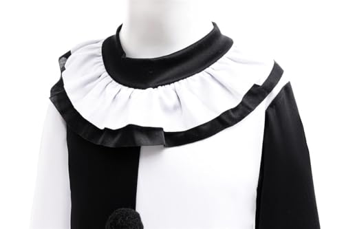 Disfraz Completo de Payaso Pierrot Blanco y Negro para Niños 8-10 miniatura 4