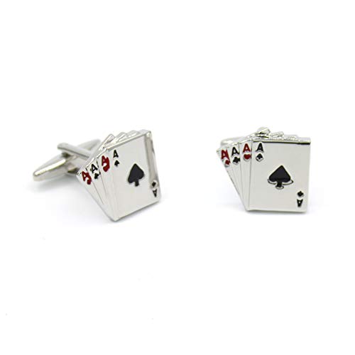 Gemelli Originali Poker. Design del Mazzo del Gioco di Carte (Casino). Collezione alla Moda da Uomo: Linea Matrimonio ed Eventi. Regalo Divertente, Ideale Come Regalo con Scatola.