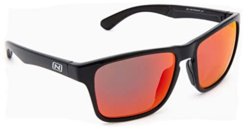 Optic Nerve Rumble Shiny Black w/Polarized Smoke Lens Red Mirror
