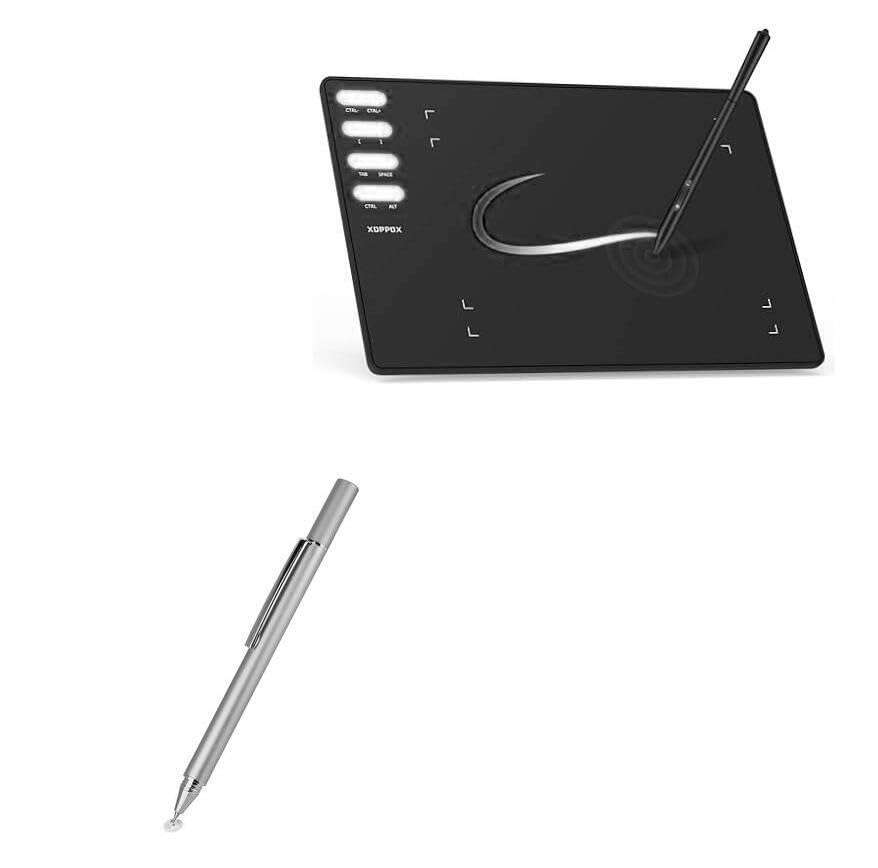 BoxWave Stylus Pen Compatible with XOPPOX T505 Graphics Drawing Tablet - FineTouch Capacitive Stylus, Super Precise Stylus Pen - Metallic Silver