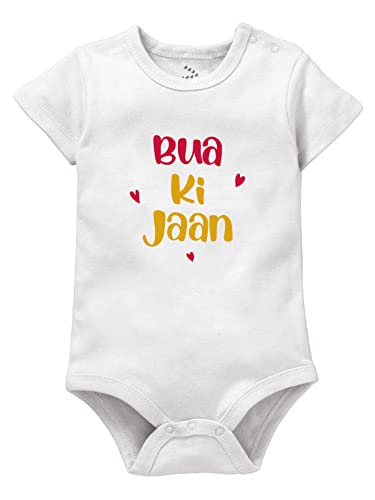 Image of Zeezeezoo Baby Romper & Bottom Set - Bua Ki Jaan Print - 100% Cotton, Newborn Baby Clothes, Gift For Bua's Baby