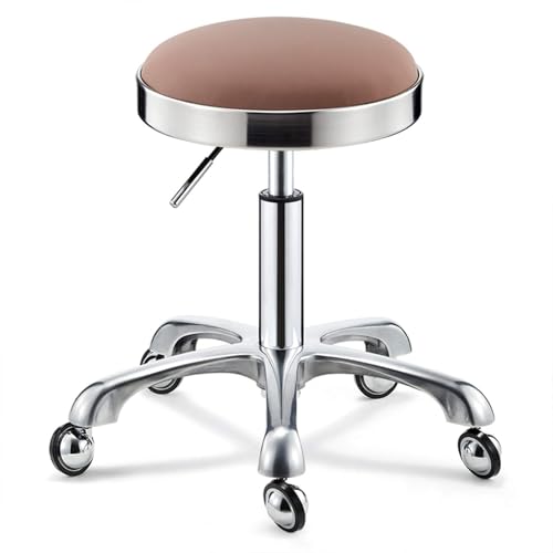 Silla de bar giratoria de altura ajustable, taburete redondo de piel sintética para cafetería, restaurante, isla de cocina, bar en casa