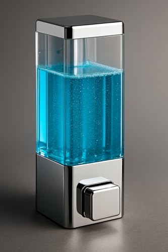 Image of Cube ABS Wall Mounted Soap Dispenser for Shampoo, Sanitizer, Lotion, Dish Wash Gel - Refillable Liquid Pump for Bathroom, Kitchen (Pack of 2)