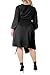 Standards & Practices Women's Plus Size Asymmetrical Hem Button-Up Midi Length Lantern Sleeve Wrap Dress - Black Size 3X