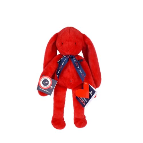 Lapin Meloe 37cm peluche Rouge Passion pour lui dire Je t'aime a la Folie