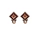 TierraCast Copper Plated Pewter Stud Post Earrings Faceted Diamond (1 Pair)