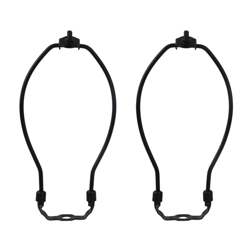 Image of KUMGROT Black Lamp Shade Harp Holder, Lamp Harp Kit for Table Floor Lamp | 2 Pcs Detachable Shade Bracket Holder, 8 Inch Lamp Shade Replacement Parts, DIY lampshade frame Accessories