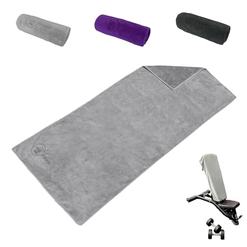 PASA Fitness Sport Handtuch Mikrofaser 120x60cm – Saugstark, Flauschig & Schnelltrocknend - Ideal für Sport/Fitnessstudio, Reisen, Strand, Wellness & Yoga (Grau/Grey)