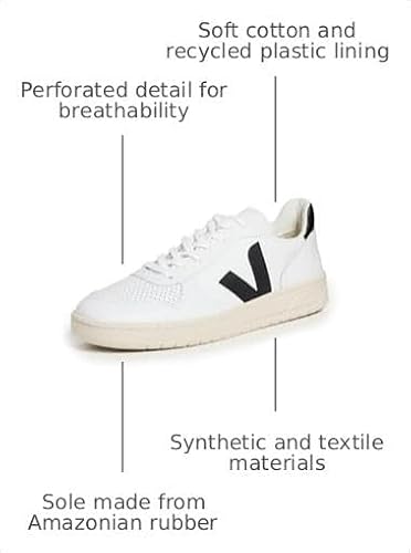 Veja Men's V-10 Leather Sneakers, Extra White/Black, 11.5 Medium US