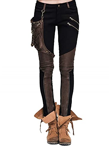 Pantalones góticos de mujer Devil Fashion ideales para festivales alternativos y eventos retro