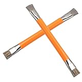 KOCKSHION 2個 静電気防止マザーボードクリーニングブラシ ダブルヘッド設計 機能付き携帯電話用電子基板専用掃除用具 オレンジ