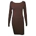 M. Rena Women's Long Sleeve Tunic Dress-One Size Fits Most-Brown