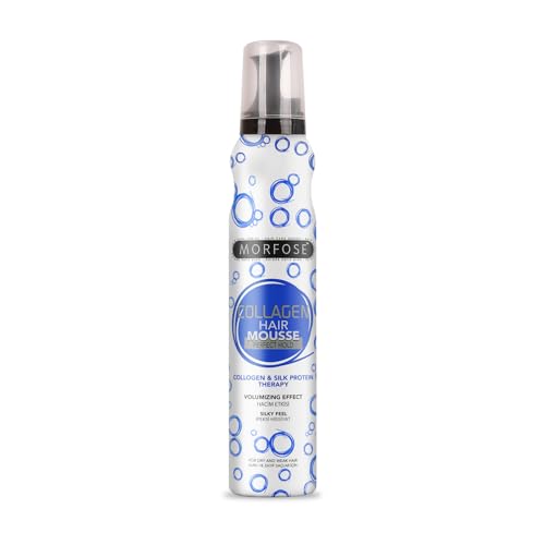 Morfose Mousse Soin Cheveux Collagène 200 ml – Hydratation, brillance & élasticité – Mousse capillaire au collagène & protéines de soie pour cheveux secs et abîmés