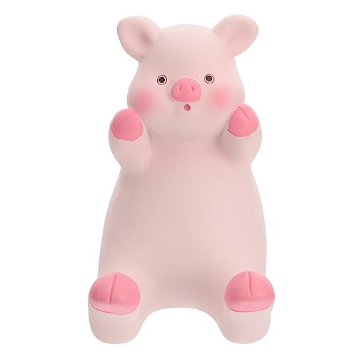 Uonlytech 1pieza Adorno Cerdito Rosa Soporte Multifuncional para Teléfono Decoración De Escritorio Lifelike para Hogar y Oficina De Cumpleaños