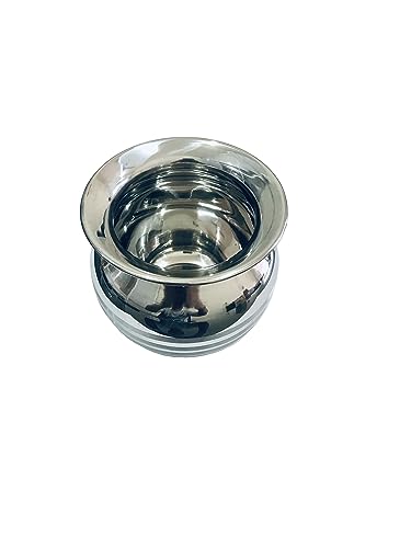 Gavya International Stainless Steel Pooja Lota Kalash Lota Utensil Vessel Temple Pooja Kalash for karwa chauth Pooja Hindu Festival Puja (No.- 9) Capacity - Image 2