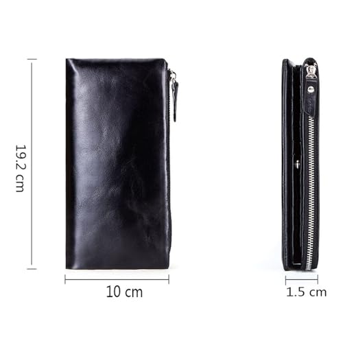 Men's Wallets Genuine Leather Money Organizers Business Card Cases Money Clips(Black)2