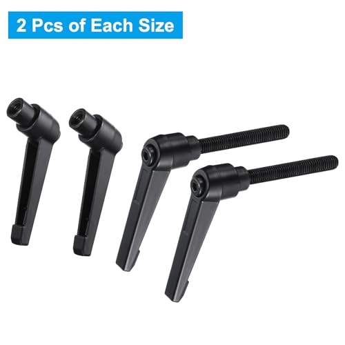 Image of uxcell 4pcs Clamping Lever Adjustable Handle Set Metric M8 x 60mm Male & M8 Female Thread Level Handles Hand Stud Knobs Quick Release Black for Lathe Machinery