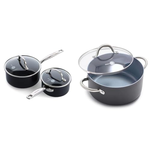 Best Greenpan Padova Reserve Black 8 GreenPan Chatham Black Prime Midnight Hard Anodized Healthy Ceramic Nonstick & Lima Hard Anodized Healthy Ceramic Nonstick 5QT Stock Pot with Lid