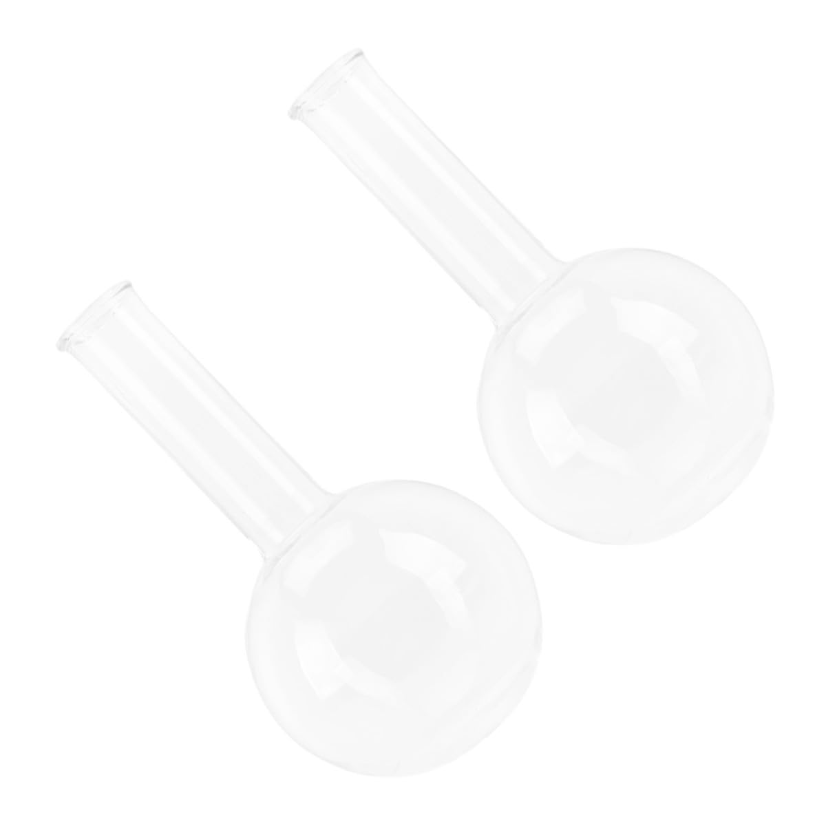 BETOOKY Matraz de Laboratorio de Vidrio Transparente 250 Ml, Conjunto de 2 Matraces de Fondo Redondo Cuello Estrecho, Resistente al Calentamiento para Experimentos Científicos y Pruebas