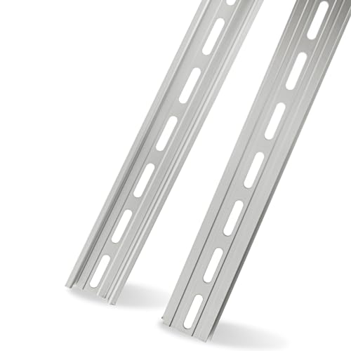 20 pieces 13 inch aluminum din rails slotted for hardware components mounting top hat slotted din rail for installing electrical equipment