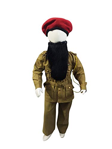 Image of BookMyCostume Pakistani Police Lookalike Enemy Kids Fancy Dress Costume With Beard Adult S-M