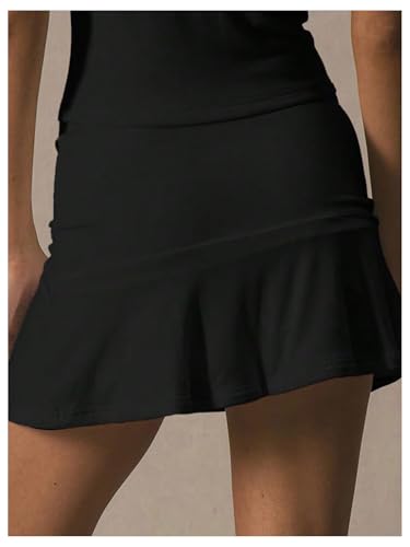 SweatyRocks Women's Y2K Ruffle Mini Skirts Casual Low Waist A Line Skirt Streetwear2