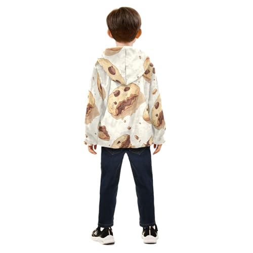 Bitten Broken Cookie Crumbs Girls Fleece Jacket Girls Fall Jacket Girls Zip Up Hoodie Girls Sherpa Jacket 2-10T4