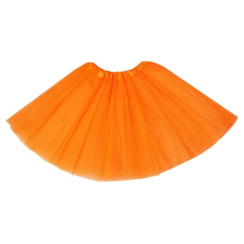 Small 5-Layer Tulle Tutu Skirt Mini Dance Tutus Dress Costume for Halloween Christmas Party Dress Up & Photo Shoot Orange