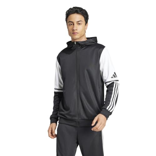 adidas Men's Squadra 25 Soccer Hoodie, Black/White, X-Small at