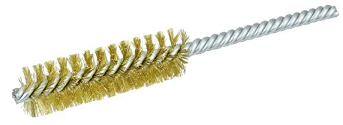 Image of Weiler 21179 Power Tube Brush, Round Style, 3 /4 inch, 0.06 inch Brass Wire Fill, 2-1 /2 inch Length, Made in the USA (Pack of 10)