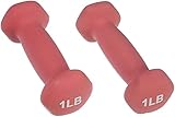 Amazon Basics Neoprene Coated Dumbbell Hand Weight Set, 1-Pound, Set of 2, Red