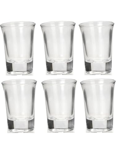 Image of Somil Clear Shot Glasses Add Fun and Style to Every Celebration and Toast. Enjoy Your Party, 30 ml, Capacity, Pack of 6, Size: 6.5 X 4.5 X 4.5 Cm