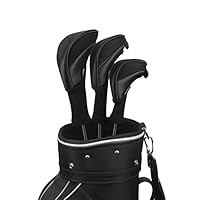 Scott Edward 3 Stück Golf Hybrid Schlägerhauben mit austauschbarem Nr. Tag, passend für Driver’s Tunnel Hybrid Schläger 1, 3 und 5(schwarz)
