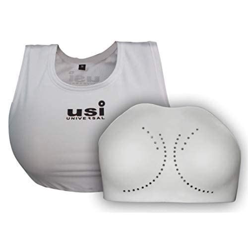 USI UNIVERSAL Female Chest Guard, 770F Female Chest Guard White Vest Only For Fitness Training Chest Protection, Polyester Elastane Construction (Size L)-image-25