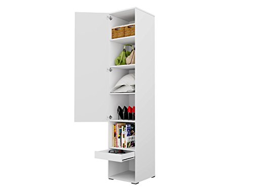 Mirjan24  Schlafzimmer-Set Concept Pro I Vertical, Wandklappbett und 2 Regale, Wandbett mit Lattenrost, Bettschrank, Klappbett, Funktionsbett (Weiß, CP-01 (140×200)) - 4