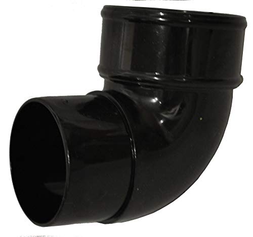 Round Downpipe Bend - Black - Pack of 5, For 68mm Down Pipe