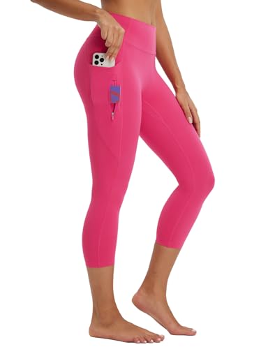 Baleaf High-Waist Capri Leggings with Pockets — 21" Inseam