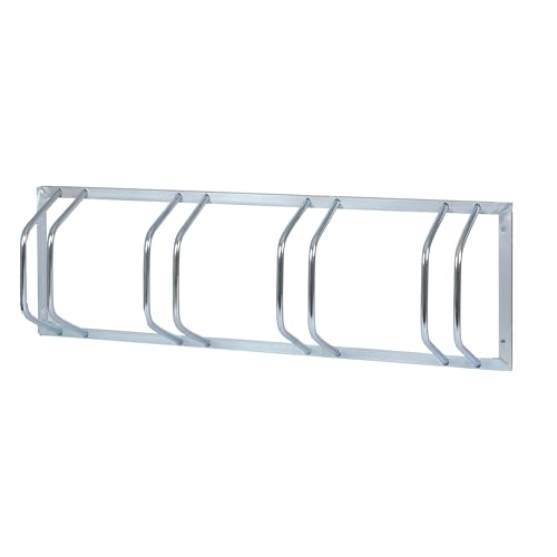 Wiltec Fahrradständer für 4 Fahrräder 124x39,5x19,5cm aus verzinktem Stahl und für Wandmontage geeignet Reihenparker Fahrradbügel