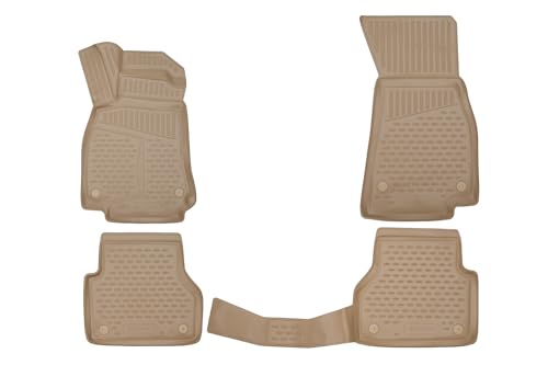 Alfombrillas de goma 3D Toyota Land Cruiser 200 en color beige juego de 4 piezas Element