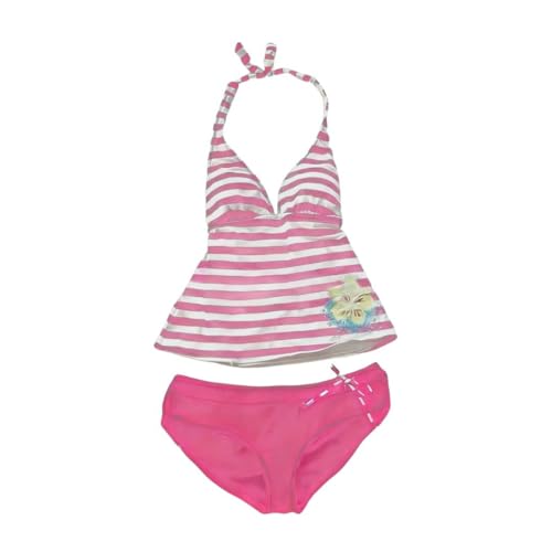 Summer 2 Piece Stripe Beach Bikini Set Y2k Sexy Floral Print Halter Neck Swimsuit Set 2000s Aesthetic Streetwear Pink