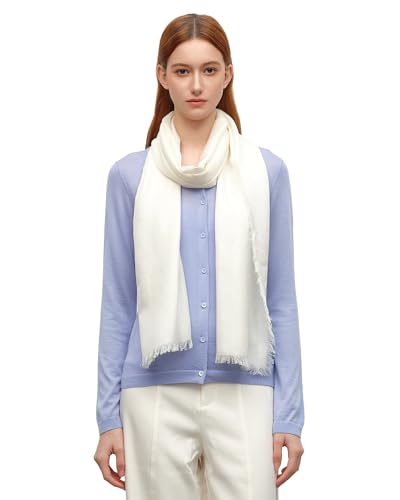 KVSS Womens Fine Knit Shawl 45% Silk 55% Cashmere X Gauge 120/2NM Yarn Lightweight Spring Summer Wrap Scarf