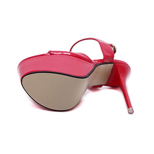 OCHENTA Women's Open Toe Platform Sky High Stiletto Heels Ankle Strap Sandals3