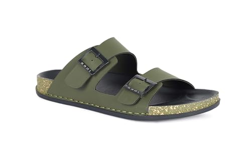 Image of AADI Men's Synthetic Leather Lightweight Comfortable Indoor Outdoor Daily Use Casual Slides /Slippers /Sandals /Floaters