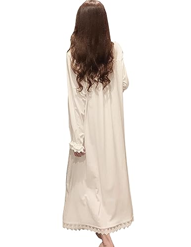 Women Young Lady Modal Long Sleeve Nightdress Soft Princess Nightgown Pajamas3