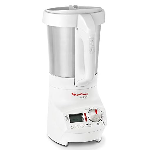 Moulinex LM904110 Blender Chauffant Soup & Co Mixeur Soupes Gaspachos Smoothies Compotes 1100W 1,8L Blanc