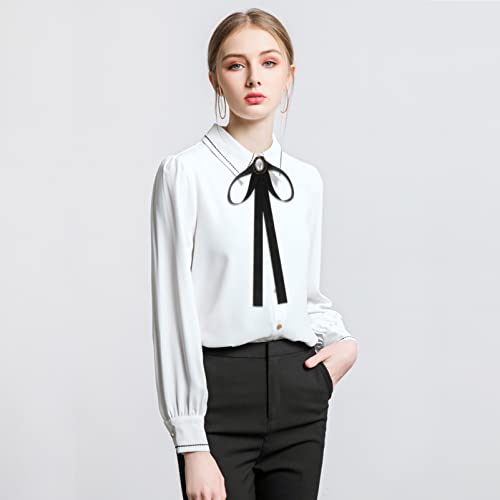 Pajarita de señora japonesa negra para camisa larga con broche trasero resistente VALICLUD 6