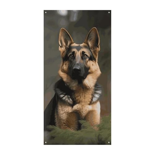 Bannière de porte pour chien 178x91 cm décor vertical saisonnier pour jardin et porche