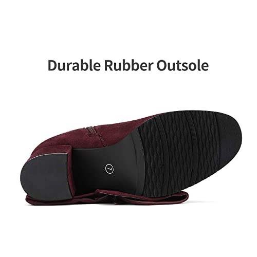 DREAM PAIRS Women's Knee High Stretchy Fashion Boots,Size 6.5,Burgundy,JENNIFER-3